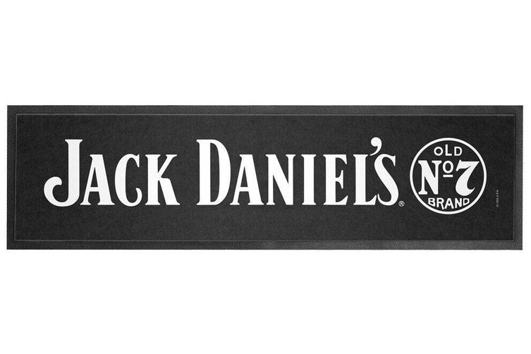 Jack Daniels Bar Runner - Bar Mat - No.7 - Black - 25cm x 90cm