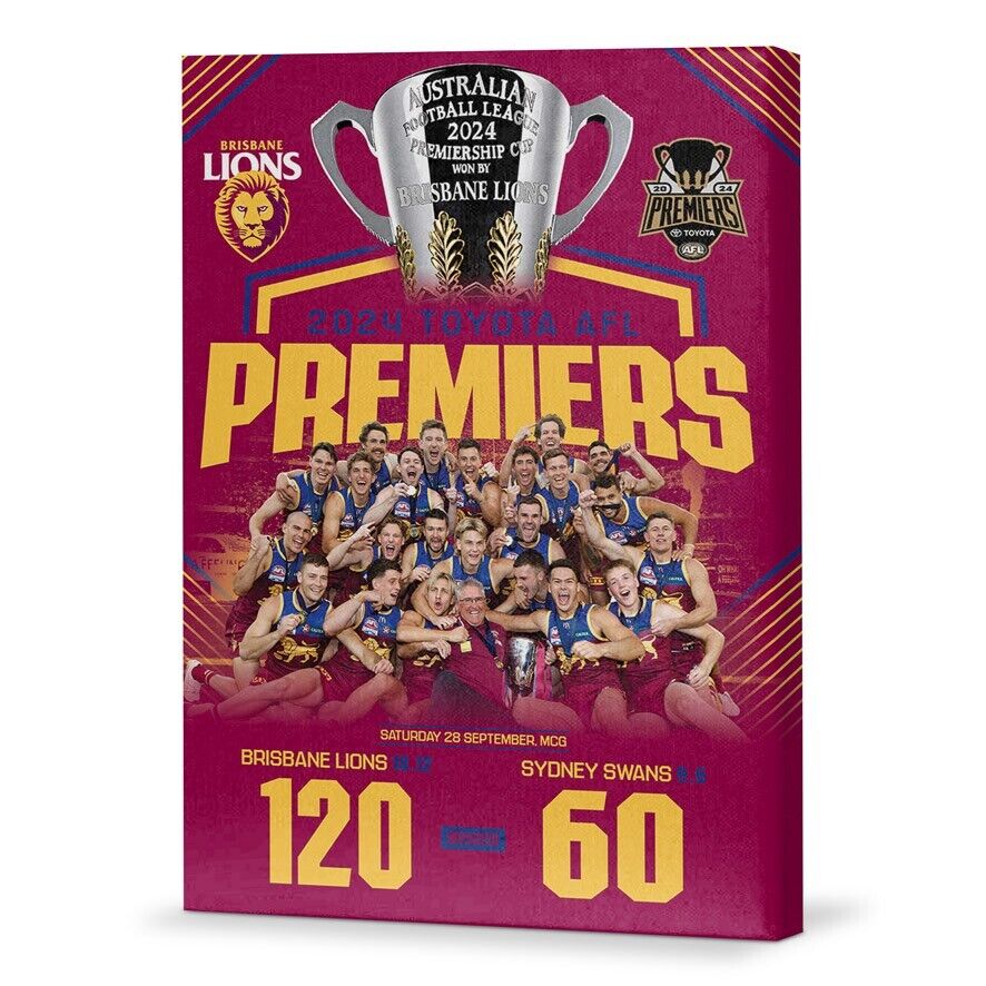 AFL 2024 PREMIERS TEAM PHOTO WALL CANVAS - BRISBANE LIONS - ETA DEC 2024 - PH2