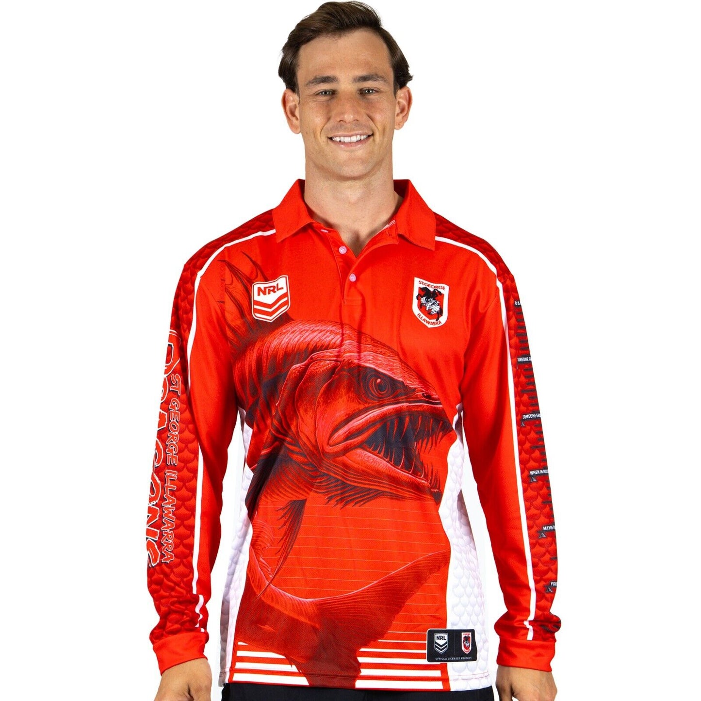 NRL 'Barracuda' Fishing Shirt - St George Illawarra Dragons - Youth - Polo