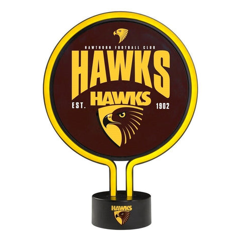 AFL Neon Light - Hawthorn Hawks - 30 x 21.5 x 8.5cm - Team Logo