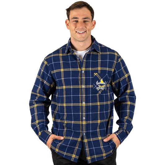 NRL 'Mustang' Flannel Polo - North Queensland Cowboys - Flanno Shirt