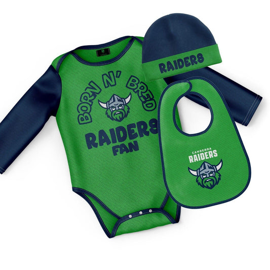 NRL 3 Piece 'Born & Bred' Set - Canberra Raiders - Infant - Baby