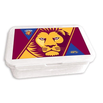 AFL Bento Lunch Box - Brisbane Lions - 14cm x 20.1cm x 7.1cm