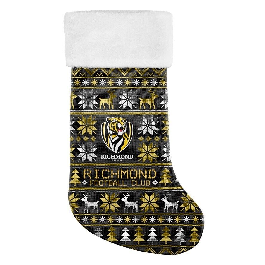 AFL Christmas Stocking - Richmond Tigers - Sweater Print - XMAS