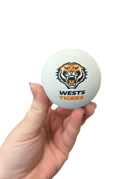 NRL Rubber High Bounce Hand Ball - West Tigers - Single - 6cm