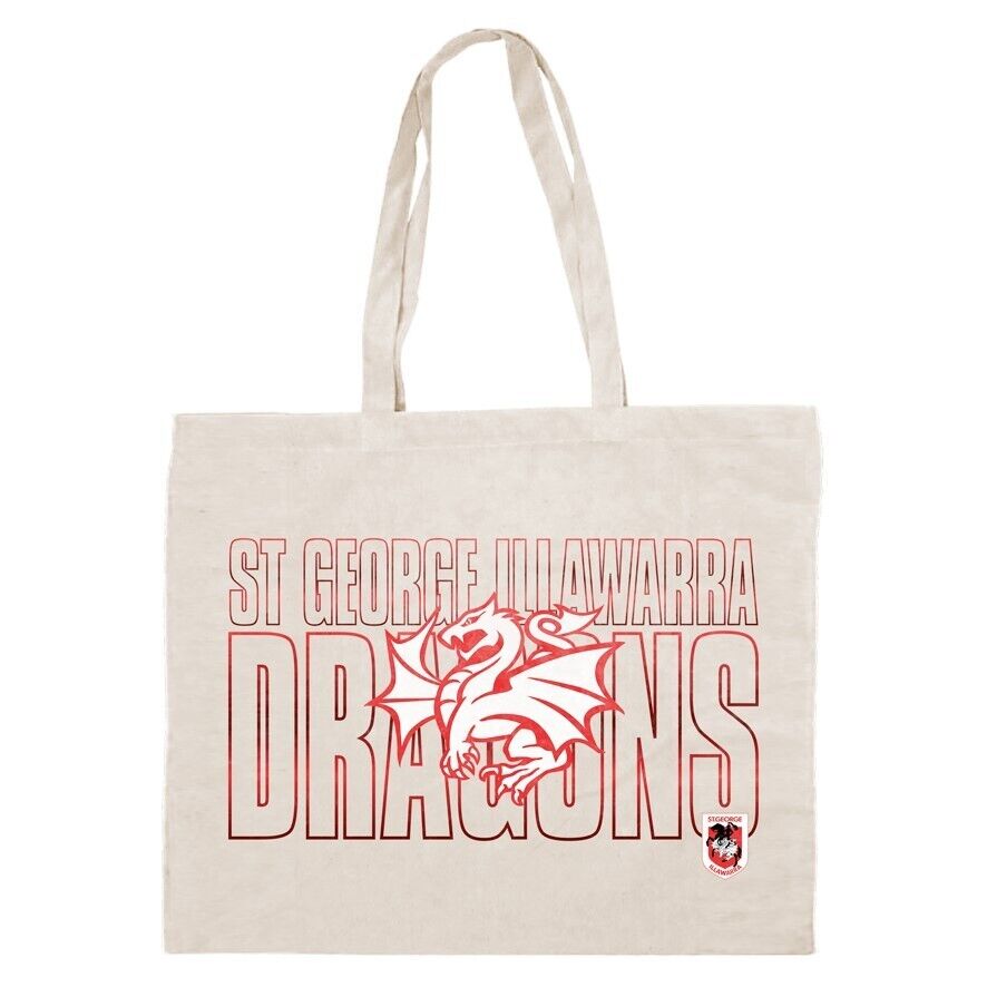 NRL Canvas Tote Bag - St George Illawarra Dragons - Re-Useable Carry Bag