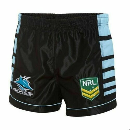 NRL Supporter Footy Shorts - Cronulla Sharks - Kids Youth Adults - Rugby League