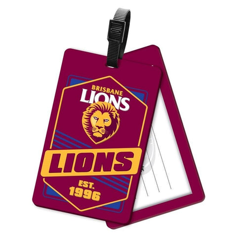 AFL Rubber Bag Tag - Brisbane Lions - School Travel Work