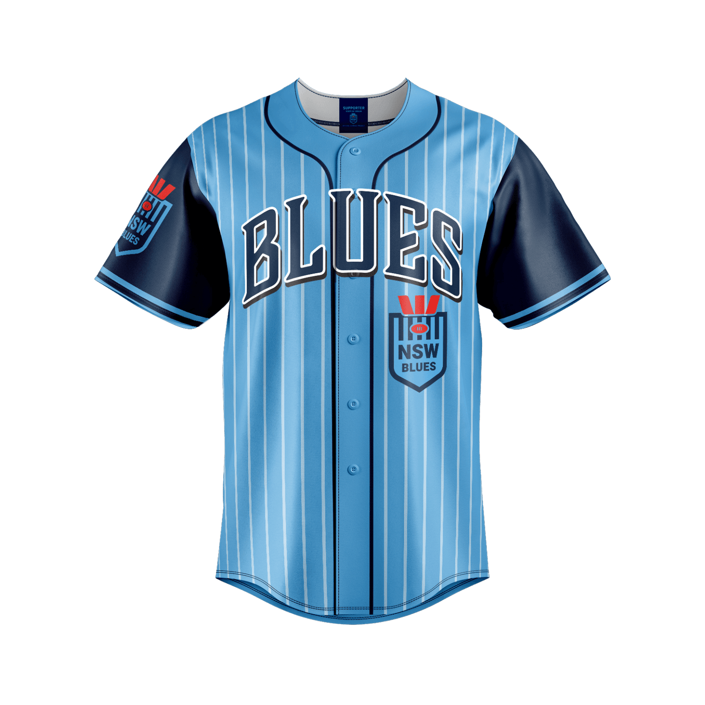 NRL 'Slugger' Baseball Shirt - NSW Blues - Tee