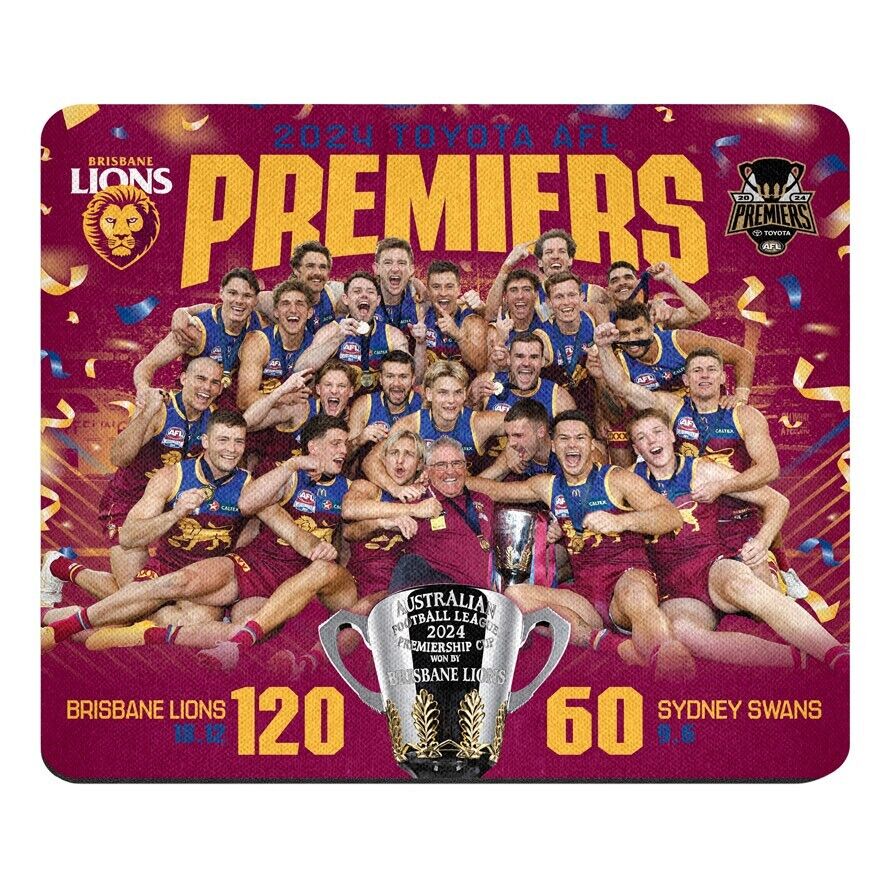 AFL 2024 PREMIERS TEAM PHOTO MOUSE MAT PAD - BRISBANE LIONS - ETA DEC 2024 - PH2