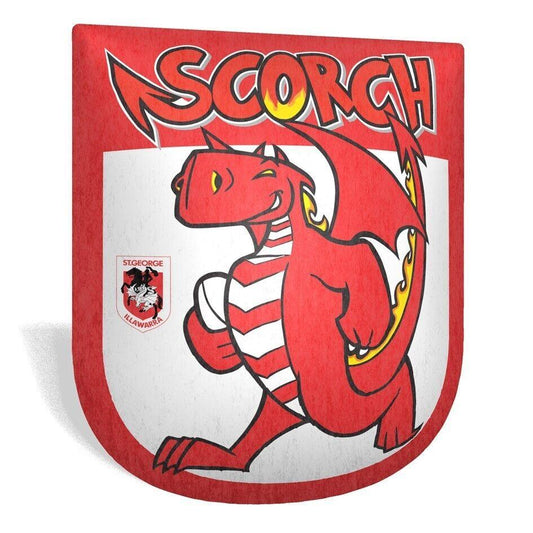 NRL Mascot Shaped Cushion - St George Illawarra Dragons - 35cm x 40cm - Pillow