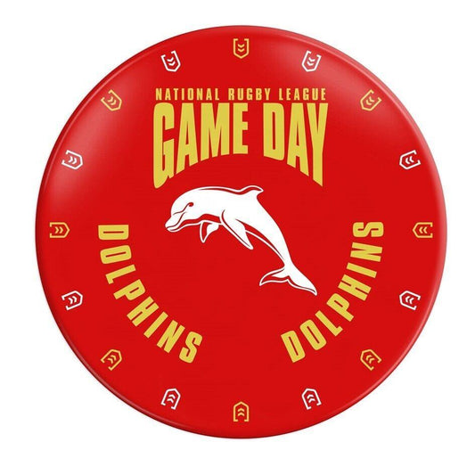 NRL Snack Plate - Dolphins - 20cm diameter - Melamine - Single