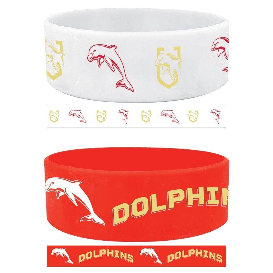 NRL Wrist Bands Set of 2 - Dolphins - Set of Two - Silicone Band