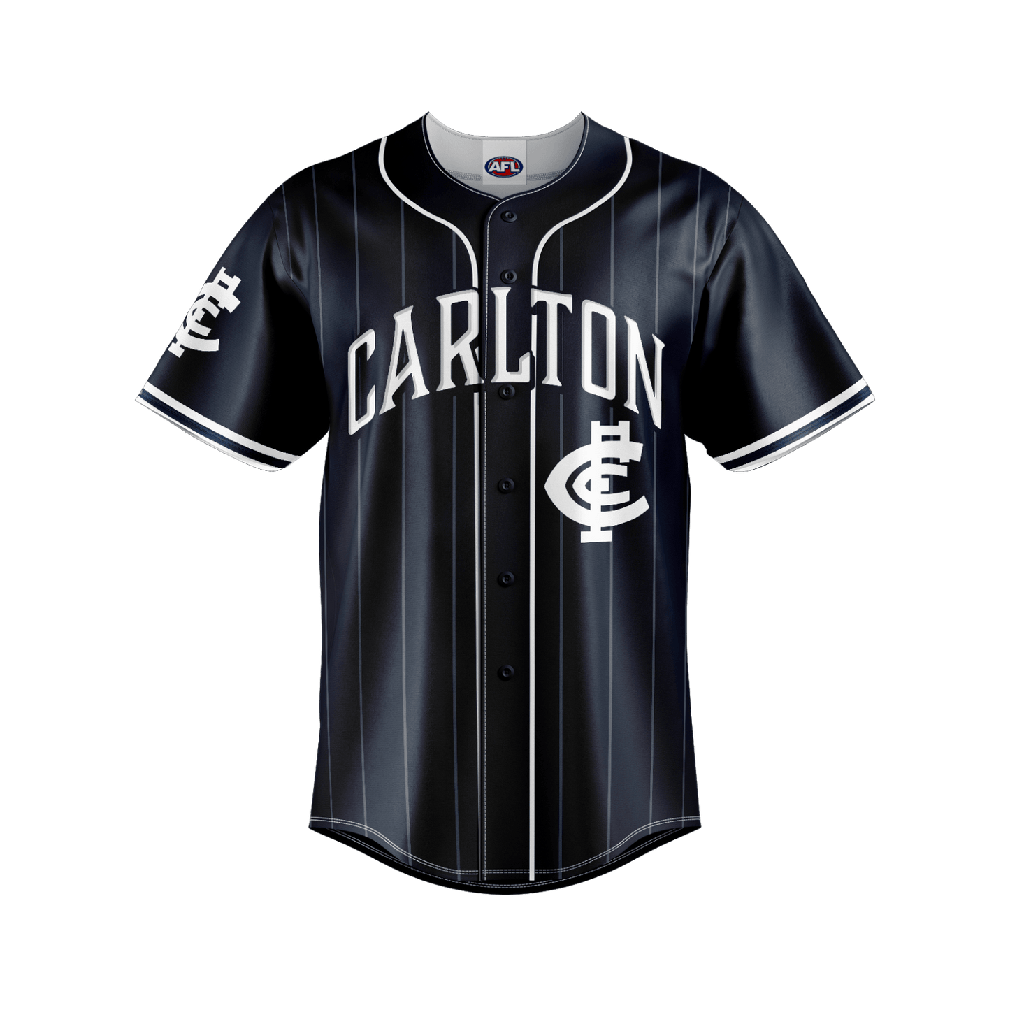 AFL 'Slugger' Baseball Shirt - Carlton Blues - Tee - Aussie Rules