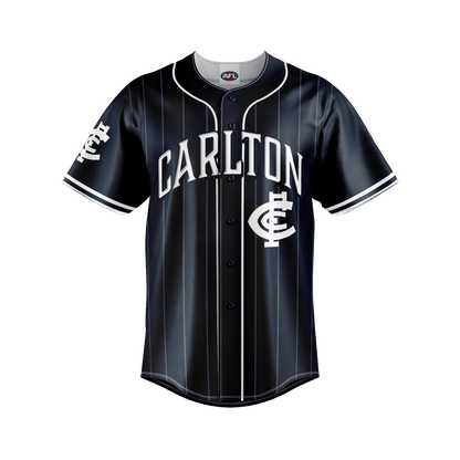 AFL 'Slugger' Baseball Shirt - Carlton Blues - Tee - Aussie Rules