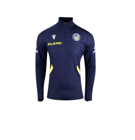 NRL 2023 Training 1/4 Zip Top Tee Shirt - Parramatta Eels - Adult - MACRON