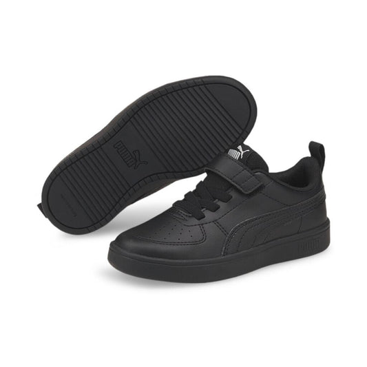 PUMA Rickie AC+ PS Shoe - Black Leather - Kids Sizes - School