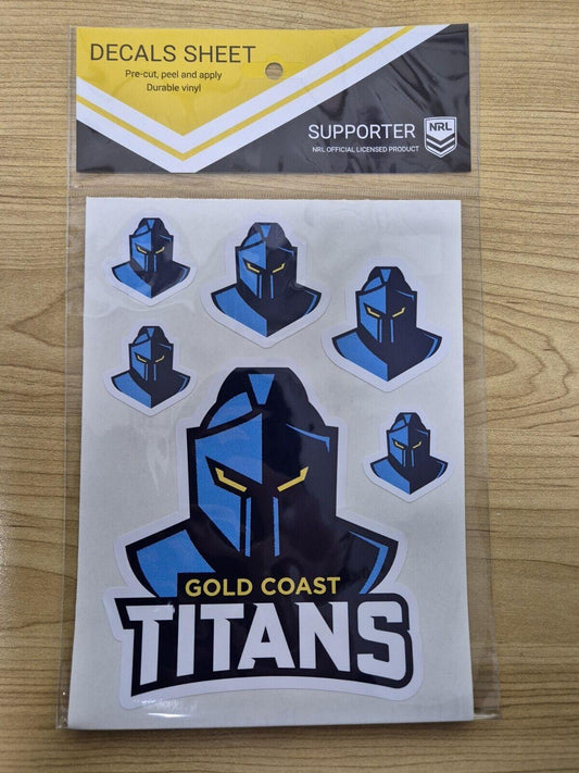 NRL Logo Decal Sheet - Gold Coast Titans - Stickers - Sticker