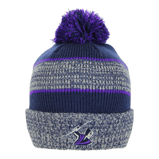 NRL Blitz Beanie - Melbourne Storm - Winter Hat - Adult - OSFM