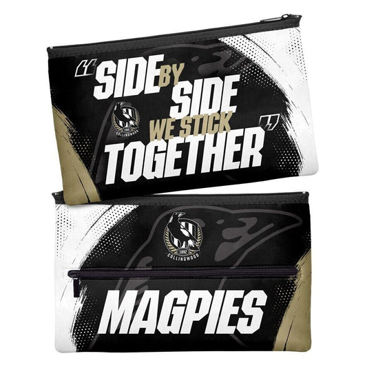 AFL Large Pencil Case - Collingwood Magpies - Neoprene - 33cm x 21cm