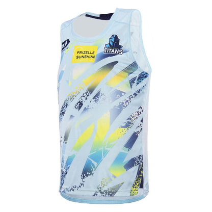 NRL 2024 Training Singlet - Gold Coast Titans - Light Blue - Adult - Mens