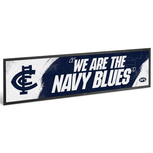 AFL Bar Runner - Carlton Blues - Bar Mat - 25cm x 90cm