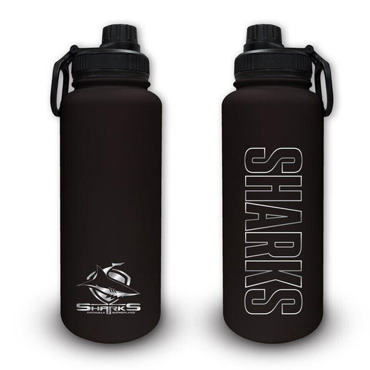 NRL Stainless Steel 960mL Drink Bottle - Cronulla Sharks - Double Walled