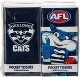 AFL Mascot Pocket Tissue - Geelong Cats - 4 Pack