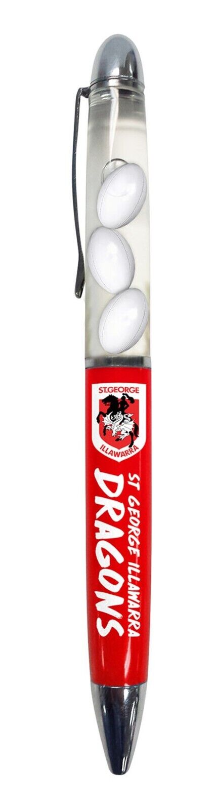 NRL Floating Pen - St George Illawarra Dragons - Twist Open - Black Ink