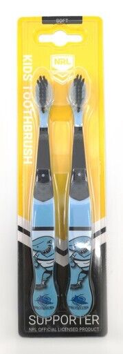 NRL Mascot Kids Toothbrush - Cronulla Sharks - Soft