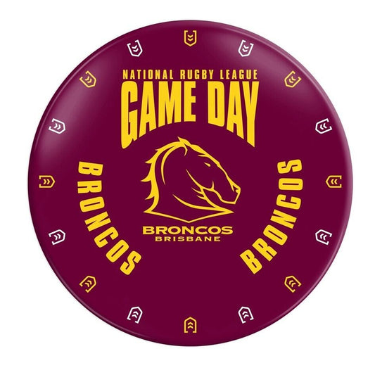 NRL Snack Plate - Brisbane Broncos - 20cm diameter - Melamine -Single