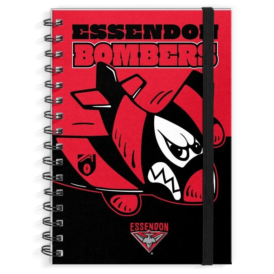 AFL A4 Hard Cover Notebook - Essendon Bombers - 60 Page