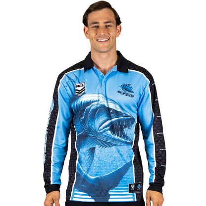 NRL 'Barracuda' Fishing Shirt - Cronulla Sharks - Youth - Polo