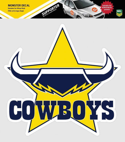 NRL Car Monster Decal - North Queensland Cowboys - Sticker - Team Logo - 470mm