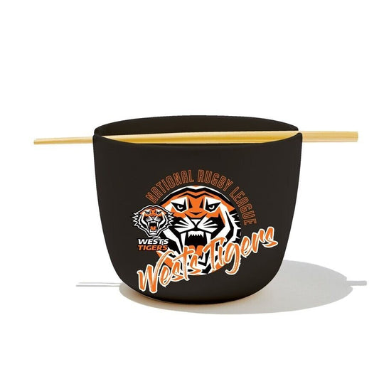 NRL Noodle Bowl with Chopsticks - West Tigers - Ceramic - 490ml