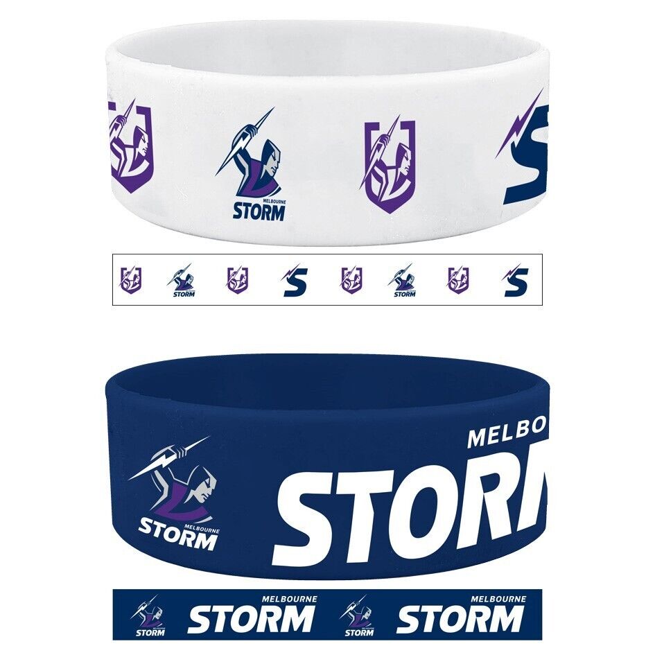 NRL Wrist Bands Set of 2 - Melbourne Storm - Set of Two - Silicone Band