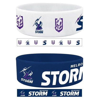 NRL Wrist Bands Set of 2 - Melbourne Storm - Set of Two - Silicone Band