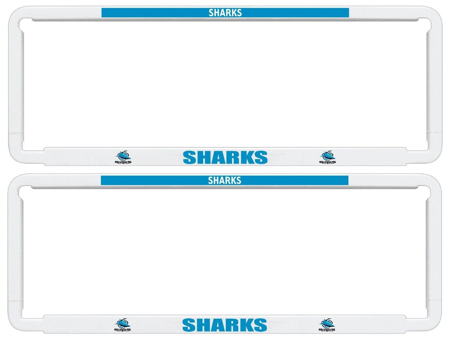 NRL Car Number Plate Frame - Set Of Two - Cronulla Sharks - Front/Back