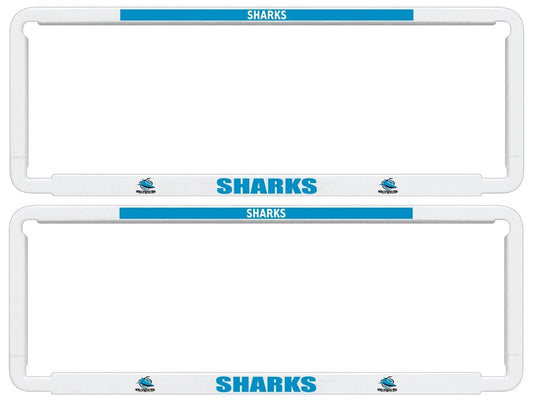 NRL Car Number Plate Frame - Set Of Two - Cronulla Sharks - Front/Back