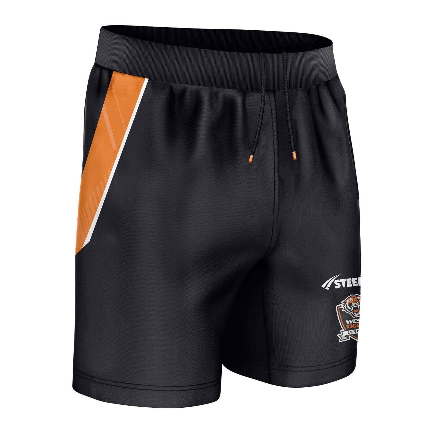 NRL 2024 Gym Shorts - West Tigers - Black - Adult - Mens