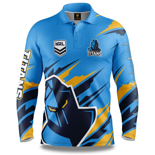 NRL 'Ignition' Fishing Shirt - Gold Coast Titans - Adult - Mens - Polo