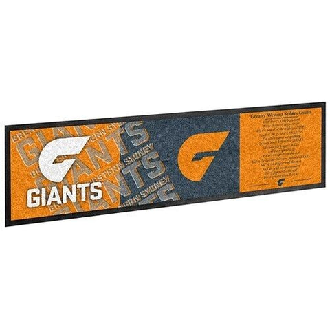 AFL Bar Runner - GWS Giants - Bar Mat - Team Song - 25cm x 90cm