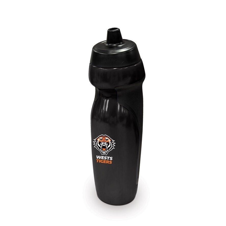 NRL Sports Drink Bottle 640ml - West Tigers - Rubber Grip