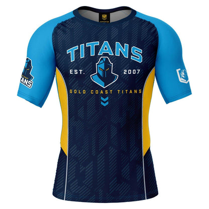 NRL Blocker Rash Vest - Gold Coast Titans - Shirt - UPF 50+ - Adult