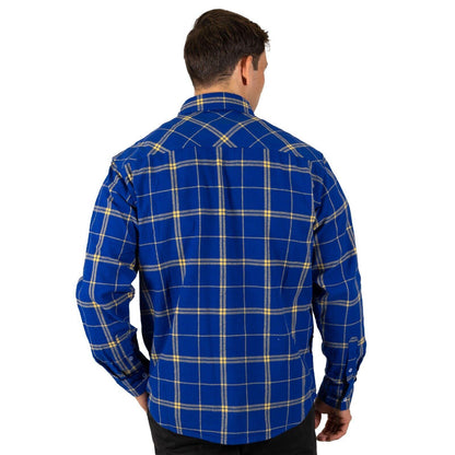 AFL 'Mustang' Flannel Polo - West Coast Eagles - Flanno Shirt - Flannelette