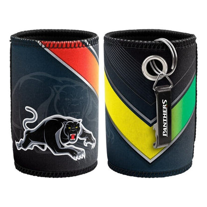 NRL Stubby Can Cooler with Bottle Opener - Penrith Panthers - Rubber Base