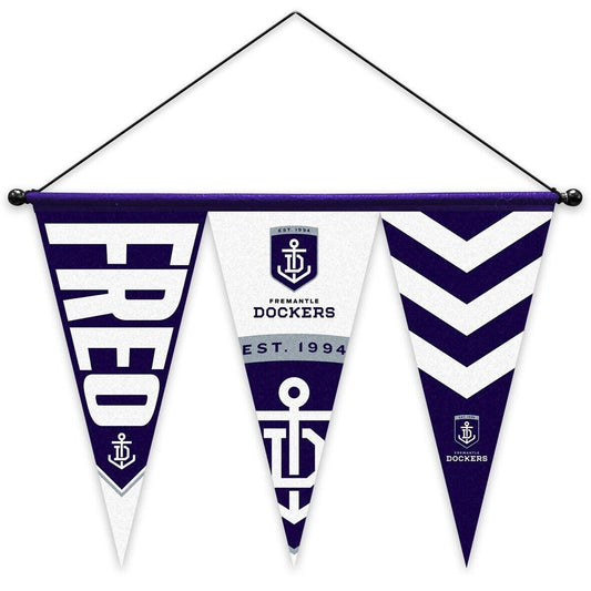 AFL Multi Pennant Flag - Fremantle Dockers - Set Of 3 - Inc Hanger