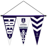 AFL Multi Pennant Flag - Fremantle Dockers - Set Of 3 - Inc Hanger