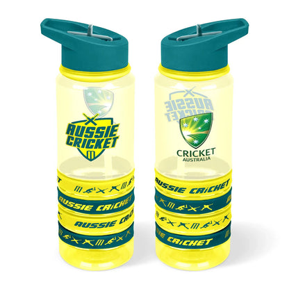 Cricket Australia Tritan Drink Water Bottle 650ml - 4 Wrist Bands