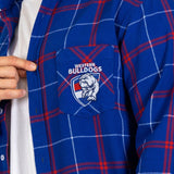 AFL 'Mustang' Flannel Polo - Western Bulldogs - Flanno Shirt - Flannelette